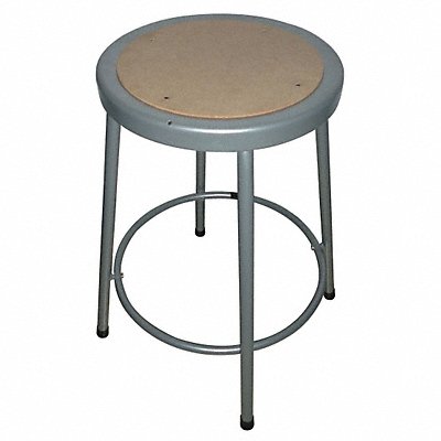 GRAINGER 44N706 Round Stool 4 Legs Grey 24 H