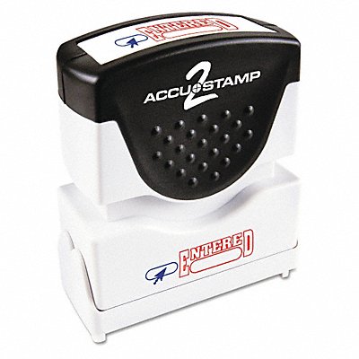 ACCUSTAMP2 35544 Stamp Red/Blue Entered 1-5/8 x1/2
