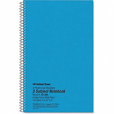 NATIONAL 33360 Notebook Wirebound 6 x9.5 C/Rule
