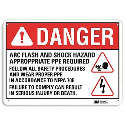 LYLE U11082NP14X10 Danger Sign 10 inx14 in Plastic