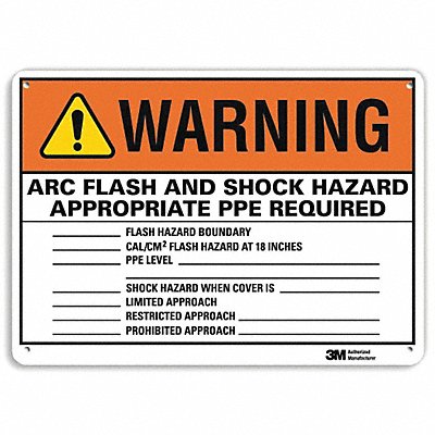 LYLE U11092NP14X10 Warning Sign 10 in x 14 in Plastic