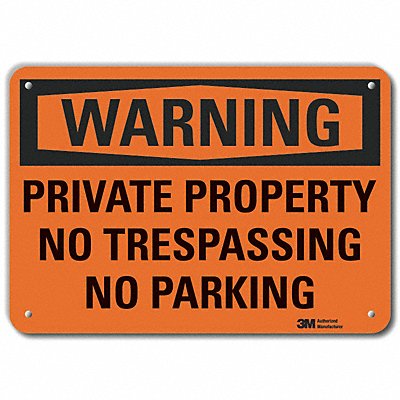 LYLE U61205NA10x7 Warning Sign 7 in x 10 in Aluminum