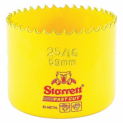 STARRETT FCH0256G Bi-Metal Fast Cut Hole Saw 2-5/16 59mm