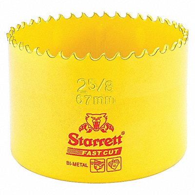 STARRETT FCH0258G Bi-Metal Fast Cut Hole Saw 2-5/8 67mm