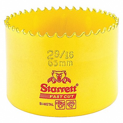 STARRETT FCH0296G Bi-Metal Fast Cut Hole Saw 2-9/16 65mm