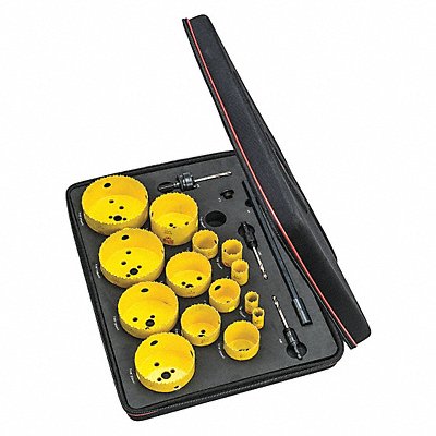 STARRETT KDC15061N Industrial Kit w/ 15 Hole Saws Arbors