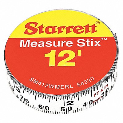 STARRETT SM412WMERL Measuring Stick 1/2 x12ft 3.6m RightLeft