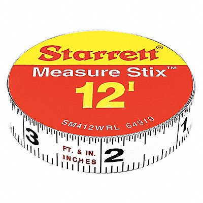 STARRETT SM412WRL Measuring Stick 1/2 x12ft RightLeft Read