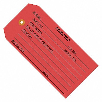 PARTNERS BRAND G20031 Tag Rejected 4-3/4 x2-3/8 PK1000