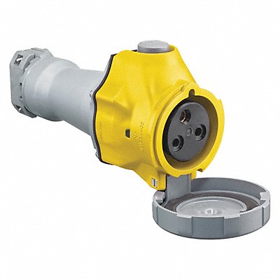 HUBBELL HBLS330C4W Pn Slv Connctr 30 A IEC Yellow 2Pl