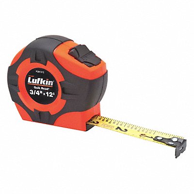 CRESCENT LUFKIN PQR1312N Tape Measure 12 ft 3/4 in Blade Width
