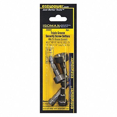 EAZYPOWER 35934 Screwdriver Bit Set 4 Pieces 1/4 Shank