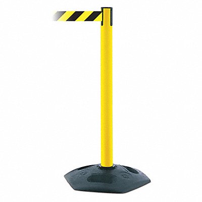 TENSABARRIER 88635MAXNOD4XC Barrier Post with Belt Yellow/Black