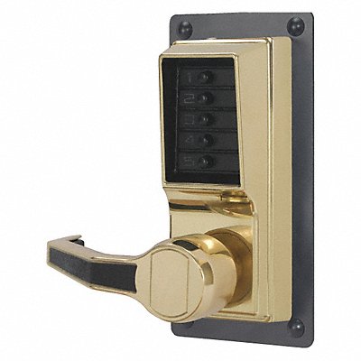 KABA SIMPLEX LLP10100341 Push Button Lockset Bright Brass Lever