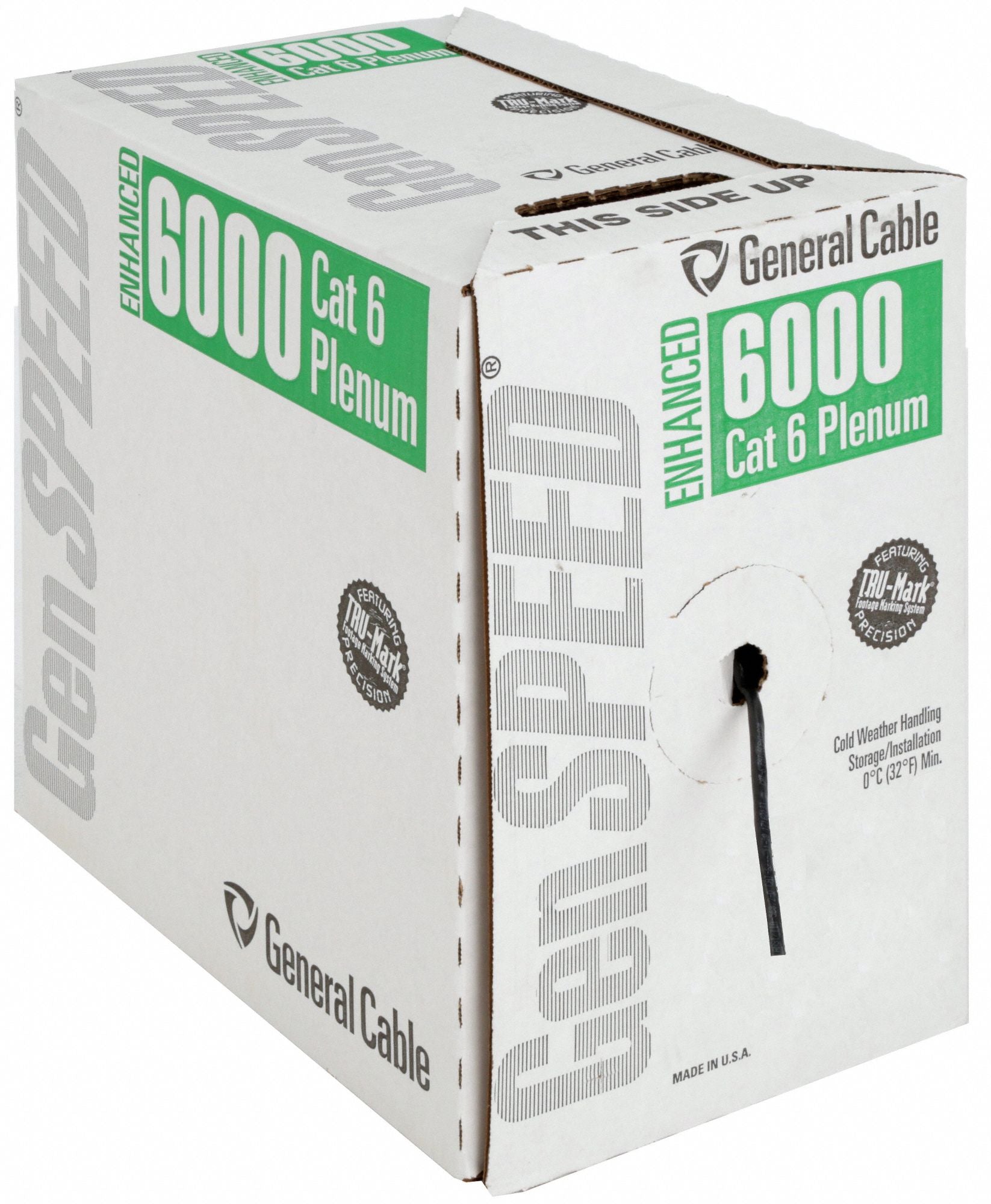GENSPEED 7131907 Data Cable Cat 6 23 AWG 1000ft Black