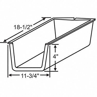 GRAINGER 4591 Drawer Insert 11-3/4 W x 18-1/2 D