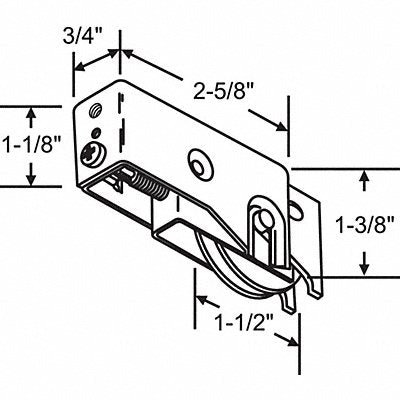 GRAINGER 9261 Roller Assembly Steel Plated