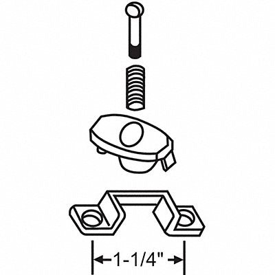 GRAINGER 1451 Door Latch 3 L x 1/2 H