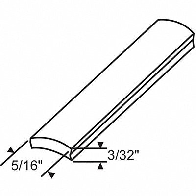 GRAINGER 16240BM Flat Spline Black Overall 1000 ft L