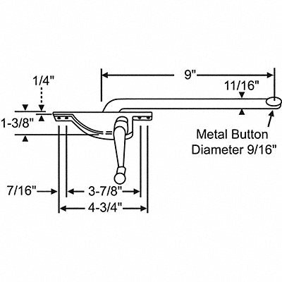GRAINGER 36311 Window Operator Hand Casement 12 L