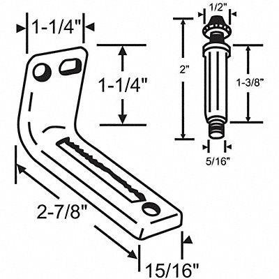 GRAINGER 7221A5 Pivot Set Steel Plated