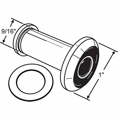 GRAINGER 19215 Door Viewer Polished 9/16 Hole Dia