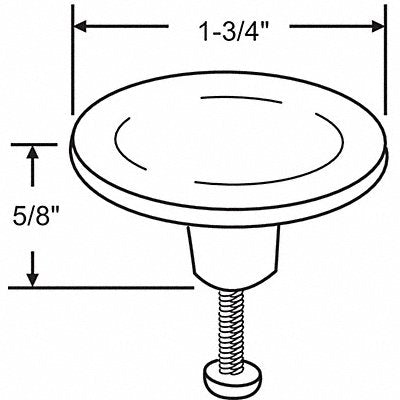 GRAINGER 8301 Cabinet Knob Round Shape Zinc