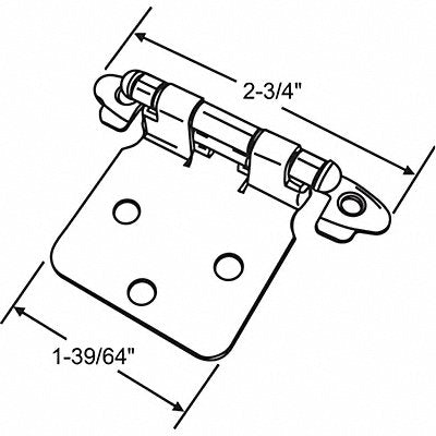 GRAINGER 45236PB Door Hinge Steel 6.50 lb Load Cap.
