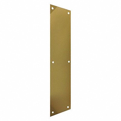 GRAINGER 18416P605 Door Push Plate Brass Polished 4 W