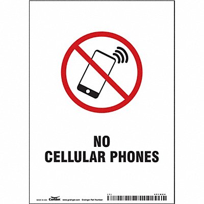 CONDOR 451N84 Safety Sign 7 in x 5 in Vinyl