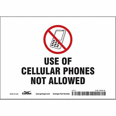 CONDOR 451N93 Safety Sign 5 in x 7 in Vinyl