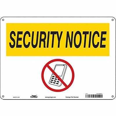 CONDOR 451N97 Safety Sign 10 in x 14 in Aluminum