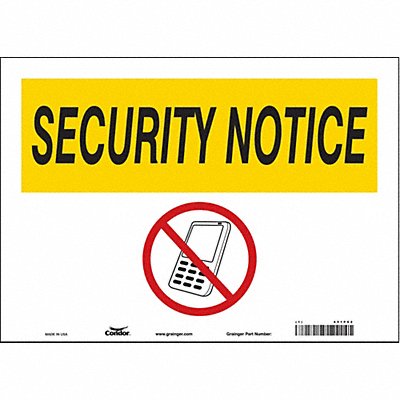 CONDOR 451P02 Safety Sign 10 in x 14 in Vinyl