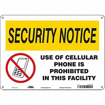 CONDOR 451P06 Safety Sign 10 in x 14 in Polyethylene