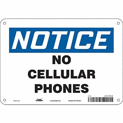 CONDOR 451P09 Safety Sign 7 in x 10 in Aluminum