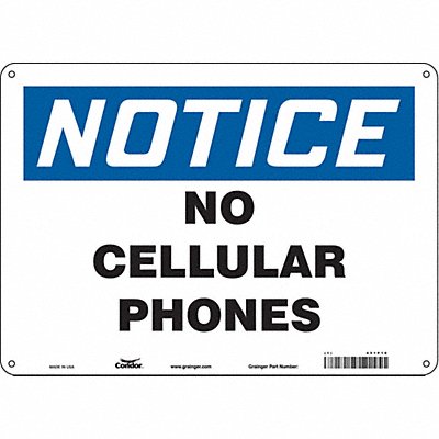 CONDOR 451P10 Safety Sign 10 in x 14 in Aluminum