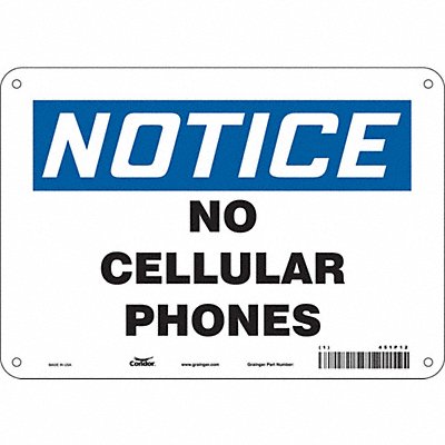 CONDOR 451P12 Safety Sign 7 in x 10 in Polyethylene