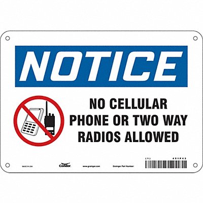 CONDOR 451P43 Safety Sign 7 in x 10 in Aluminum