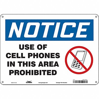 CONDOR 451P61 Safety Sign 10 in x 14 in Polyethylene
