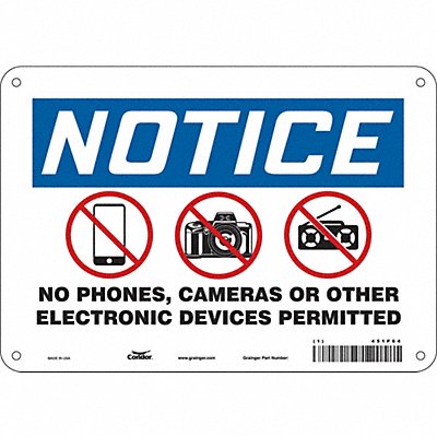 CONDOR 451P64 Safety Sign 7 in x 10 in Aluminum