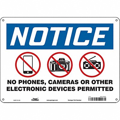CONDOR 451P65 Safety Sign 10 in x 14 in Aluminum