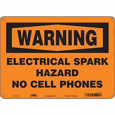 CONDOR 451P76 Safety Sign 10 in x 14 in Polyethylene