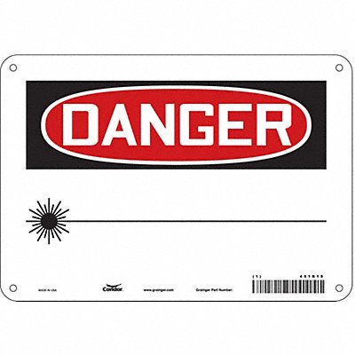 CONDOR 451R19 Safety Sign 7 in x 10 in Polyethylene