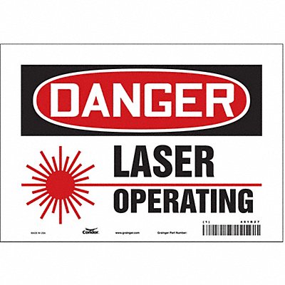 CONDOR 451R27 Safety Sign 7 inx10 in Vinyl