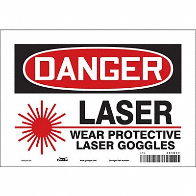 CONDOR 451R47 Safety Sign 7 inx10 in Vinyl
