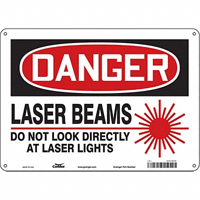CONDOR 451R50 Safety Sign 10 inx14 in Aluminum