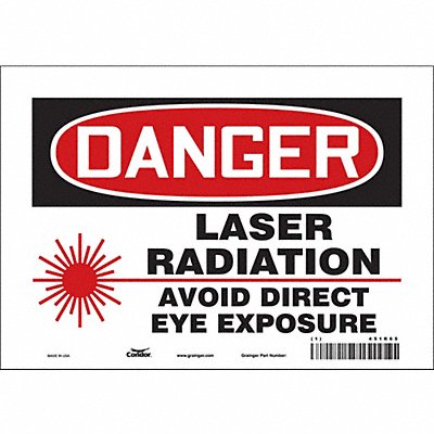 CONDOR 451R65 Safety Sign 7 in x 10 in Vinyl