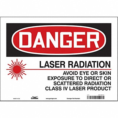 CONDOR 451R73 Safety Sign 10 inx14 in Vinyl