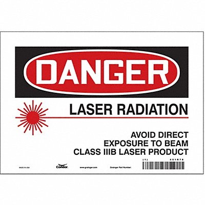 CONDOR 451R78 Safety Sign 7 inx10 in Vinyl