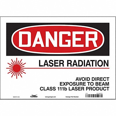 CONDOR 451R79 Safety Sign 10 in x 14 in Vinyl